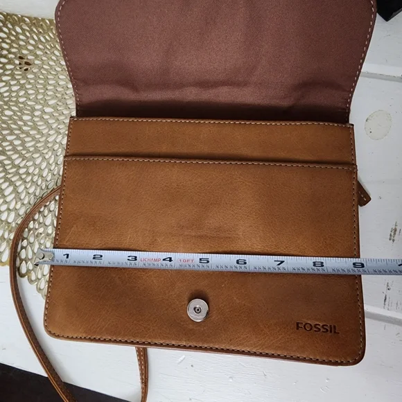 Fossil Brown Leather Crossbody Bag - Picture 12 of 15
